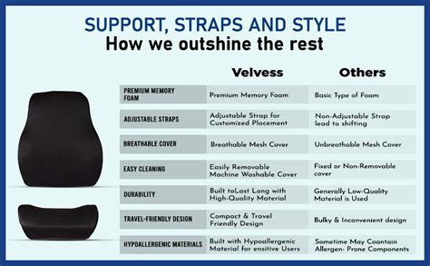 Velvess Memory Foam Back Support for Office Chair | Car Seat Back ...