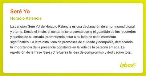 Significado de la canción SERÉ YO (Horacio Palencia) - LETRAS.COM