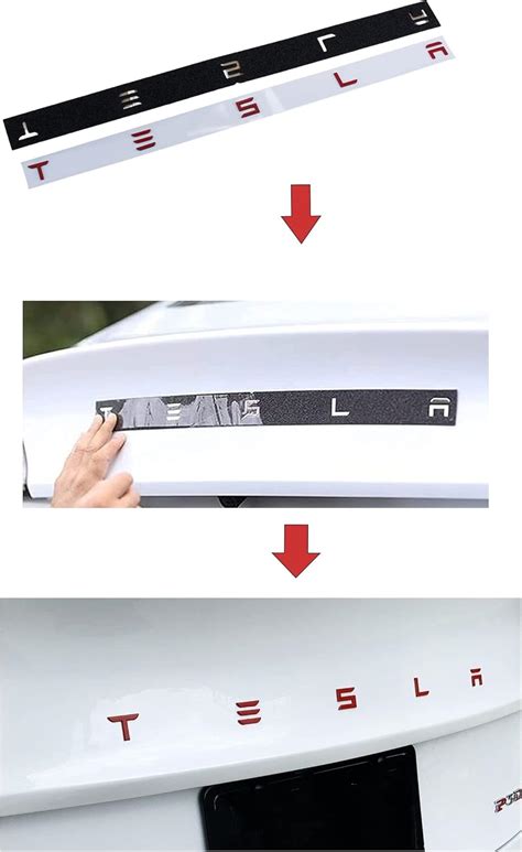 Buy NEUZIK for Tesla Tailgate Insert Letters Rear Emblems, Tesla Logo ...