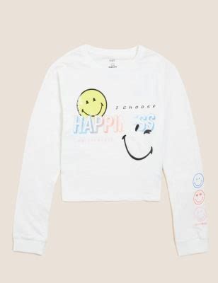 SmileyWorld® Cotton Rich Print Top (6-16 Yrs)