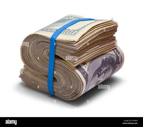 Money Wad in Cash Symbol Isolated on White Stock Photo - Alamy
