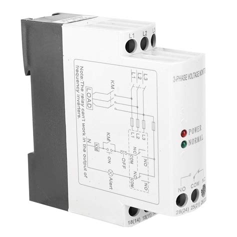 Buy Voltage Monitoring Relay AC 200-500V 3 Phase Over Voltage and Under ...