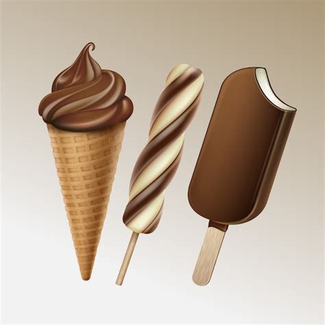 Set of classic popsicle ice cream | Premium Vector
