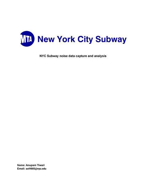 Subway noise data report - NYC Subway noise data capture and analysis ...