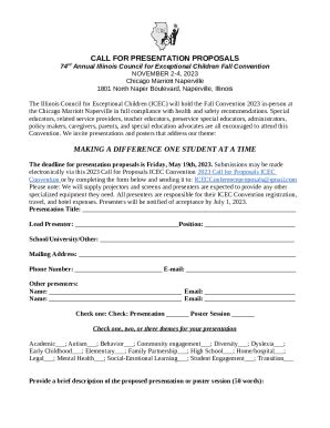 Call for Presentation Proposals Doc Template | pdfFiller