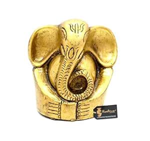 Buy Two Moustaches Brass Appu Ganesha Idol Online at Low Prices in ...