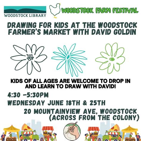 Drawing for Kids at the Woodstock Farm Festival with David Goldin, 5 ...