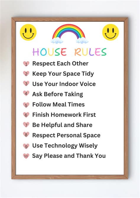 Best 12 House Rules for Kids, Family House Rules, Family Rules, Home ...