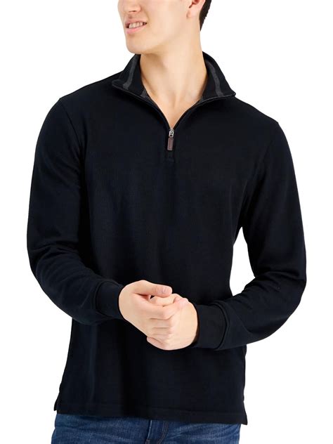 Club Room Mens 1/4 Zip Mock Neck Pullover Sweater - Walmart.com