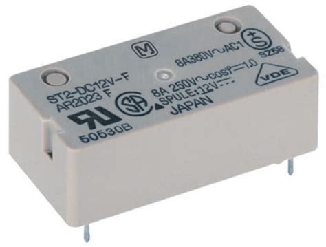 ST1-DC5V-F Panasonic | Panasonic PCB Mount Power Relay, 5V dc Coil, 8A ...