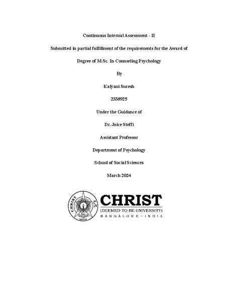 Qualitative Research Methods - CIA II - Continuous Internal Assessment ...