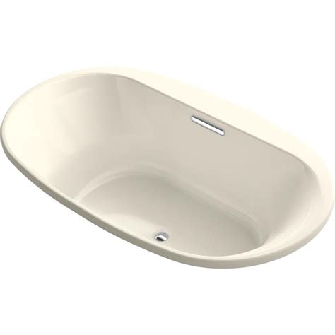 KOHLER Underscore 44.5-in W x 74.5-in L Almond Acrylic Oval Center ...