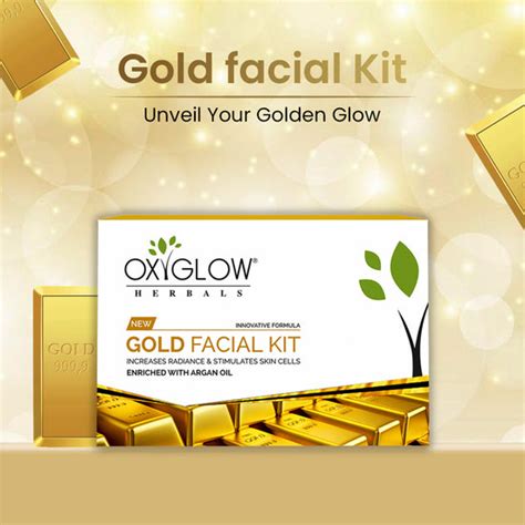 OxyGlow Herbals Gold Facial Kit | Increases Radiance & Stimulates Skin ...