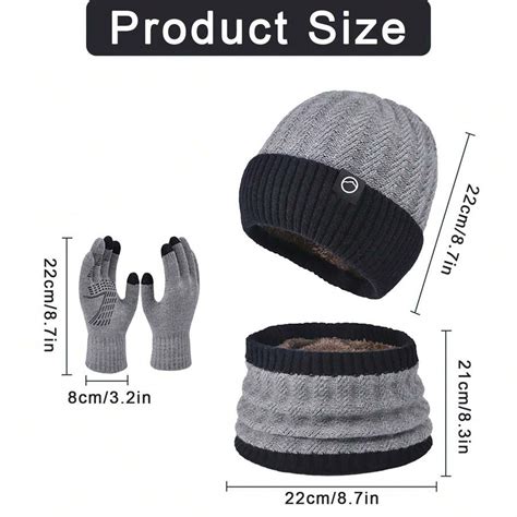 1 Set Of Three Pieces Winter Warm Hats And Scarves For Women, Outdoor ...