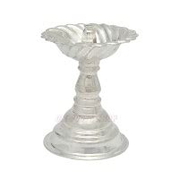 Buy online Pushp Standing Vilakku Diya in Sterling Silver