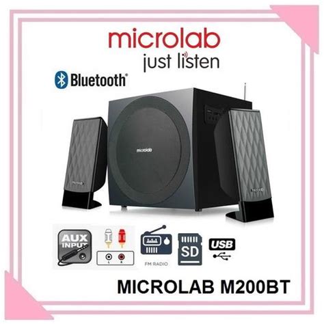 Jual Microlab M300BT 38 Watt RMS Wireless Bluetooth Speaker Komputer PC ...