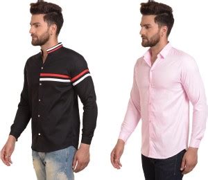 BOSQUE Men Striped Casual Black, Pink Shirt - Buy BOSQUE Men Striped ...