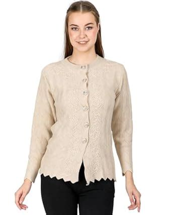 Buy LADY WILLINGTON Women Woolen Round Neck Cardigan Sweater Heavy ...