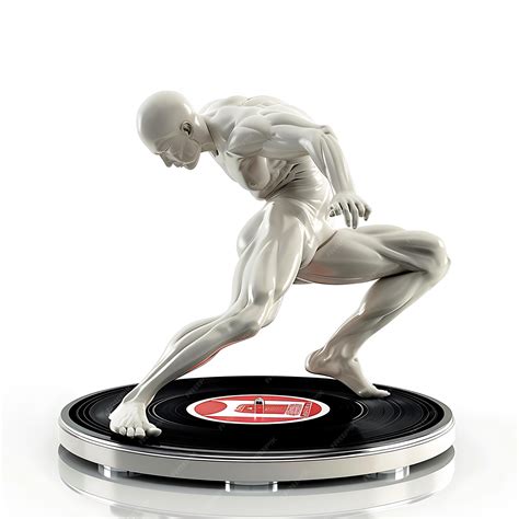 White Muscle Man Figure Standing on a Turntable | Premium AI-generated ...