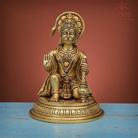 Brass Lord Hanuman Statue, Divine Idol – Ekaa Handicrafts