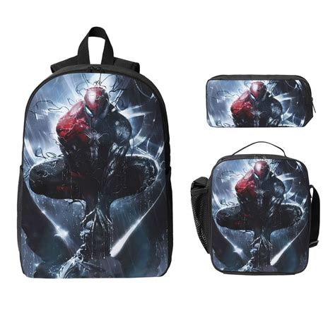 Spiderman Backpack With Lunch Bag Box And Pencil Case Spider Man ...