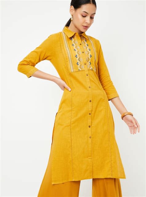 Buy Women Embroidered Yoke Straight Kurta Online at just Rs. 699.0 ...