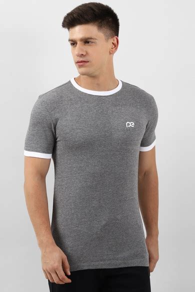 Buy Men Grey Print Round Crew Neck Crew Neck T-shirt Online - 951763 ...