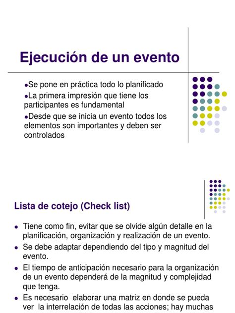 Ejecución del evento