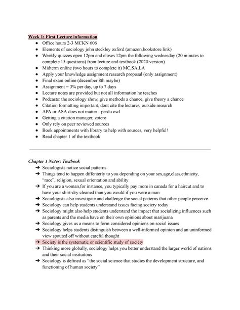 Image result for Sociology Lecture Notes PDF