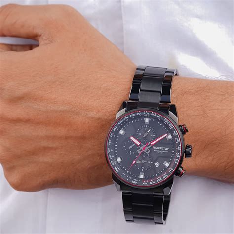 SWADESI STUFF Coupe Chronograph Black Dial Premium Luxury Stainless ...