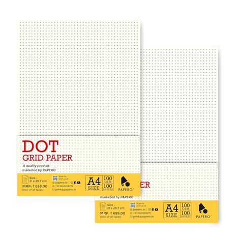PaperO A4 Loose Leaf Dot Grid sheets/Grid Paper | 100 GSM | 100 Sheets ...