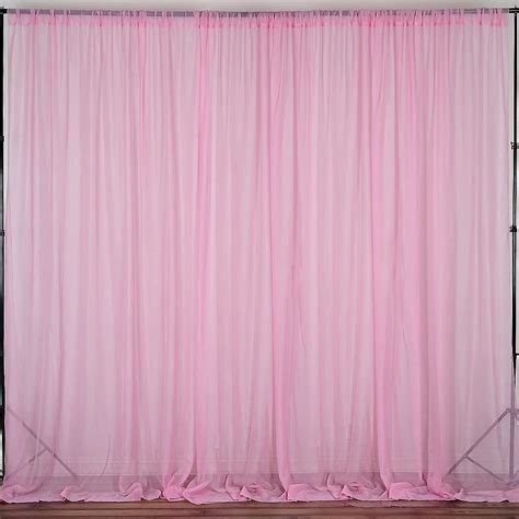 Backdrop: Pink Tulle Net Decorative curtain- Set of 2