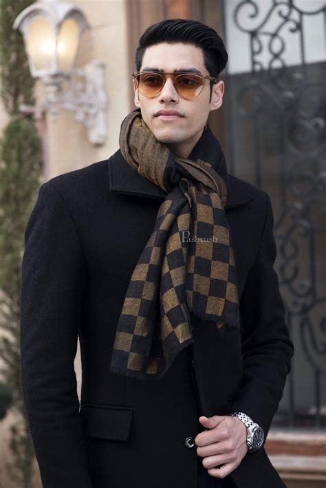 Pashtush Mens Twilight Collection Scarf, Checkerd Metallic Thread Weav ...