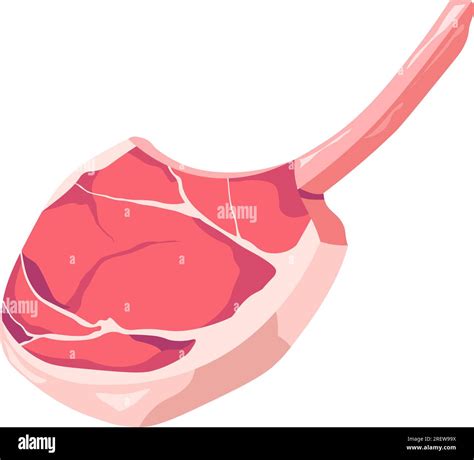 Pork loin, centre chop frenched meat cut butchery Stock Vector Image ...