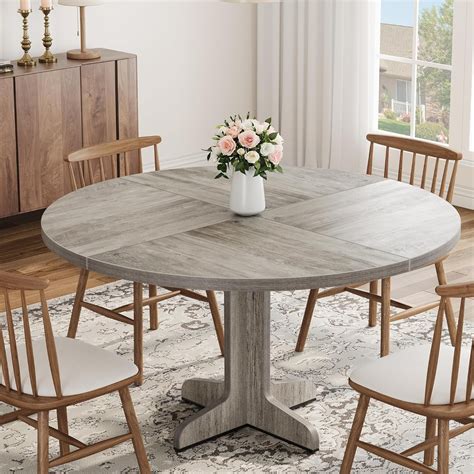 Elegant Grey Circle Kitchen Table - Modern Design Meets Timeless Style