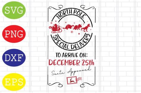 North Pole Special Delivery Stamp Svg Graphic by DigitalSvgFiles ...