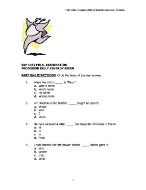 Fillable Online Test Azar Fundamentals of English Grammar All Book Fax ...