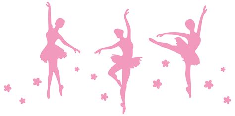 A clipart image featuring three pink ballet dancers in various poses ...