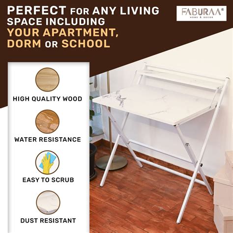 Faburaa Venus Office Table For Home Foldable Table For Writing ...