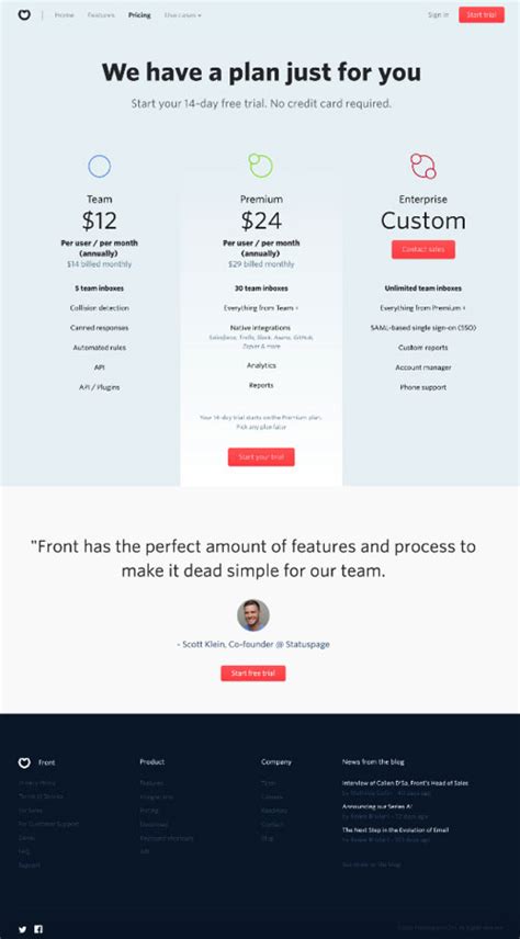 分享各种报价表单页面设计的网站：Pricing Pages | 设计达人