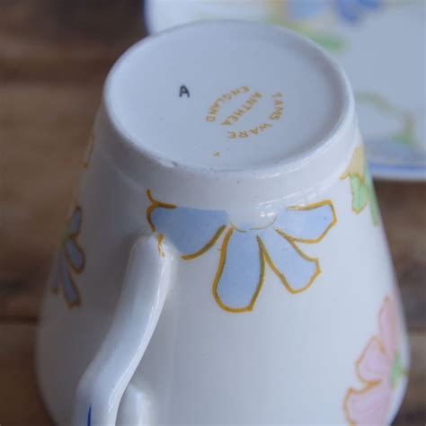 アンティーク食器 アールデコ 花柄 コーヒーカップ ソーサー タムズウェア アンシア TAMS WARE Anthea #240425-2 ...