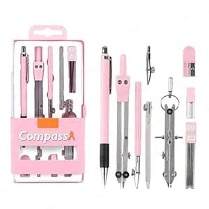 FunBlast Metal Compass Set 9 Pcs - Geometry Box with Protractor, Set ...