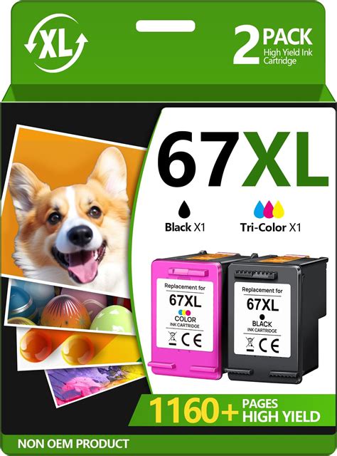 67XL Ink Cartridges Combo Pack Replacement for HP Ink 67 HP 67XL for HP ...