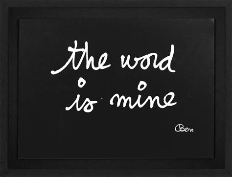 Ben Vautier, the word is mine ~ Galerie Eva Vautier