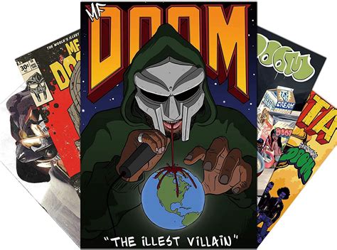 Buy RENRANSHIGE MF Doom Poster - 5 Pcs Hiphop Rapper Music Poster ...