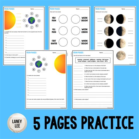 Phases Of The Moon Worksheet Free - Printable And Enjoyable Learning