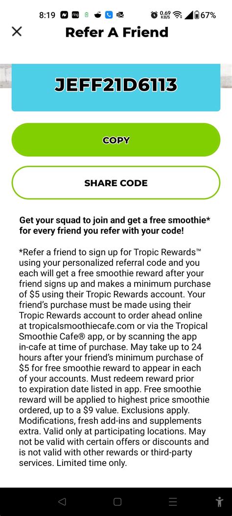 Free smoothie of your choice from tropical smoothie cafe. Just sign up ...