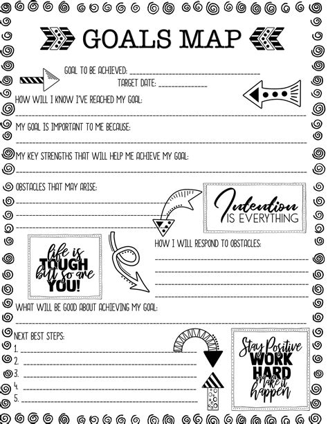 FREE Goals Map Printable | Coping skills activities, Coping skills worksheets, Teen therapy