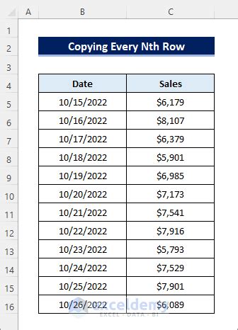 Image result for Excel Copy Value Every Nth Column