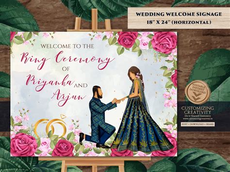 Buy Engagement Welcome Sign, Roka Ceremony Sign & Punjabi Engagement ...